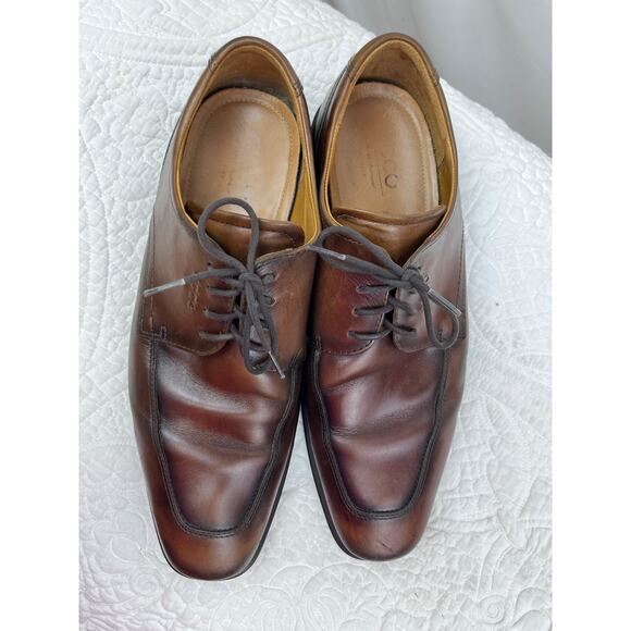 ECCO Men's Size 45 (US 11) Brown Lace Up Shock Point Leather Derby Shoes - Picture 6 of 9